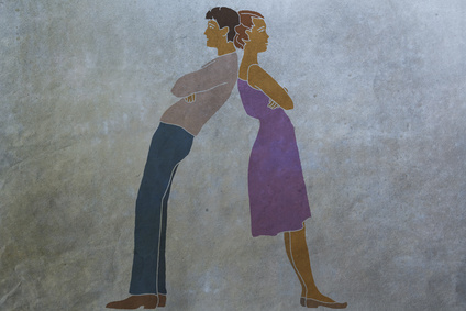 people back to back indicating anger and divorce