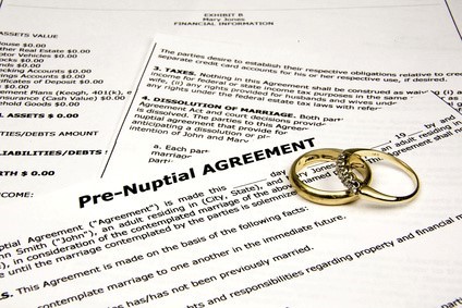 pre-nup agreement being worked on prior to marriage