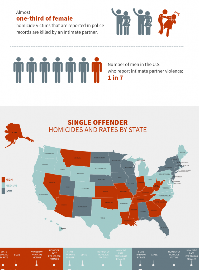 Infographic detailing domestic violence in the US